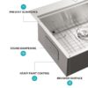 30" Drop In Kitchen Sink With Workstation Features, 16 Gauge Stainless Steel - Black / Gray - Image 4