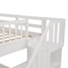 Full Over Full Stairway Bunk Bed With Drawer, Storage And Guard Rail For Bedroom - White - Image 5