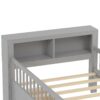 Twin Size Bed With Headboard Storage Rack, 2 Under Bed Drawers, 3 - Side Guardrails For Safety And Security - Gray - Image 12