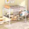 Full Loft Bed With Desk And Grid - White - Image 9