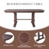 6 Piece Extendable Dining Table Set, Wood Table With Removable Leaf, 4 Upholstered Chairs And Bench - Cherry - Image 5