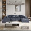 Modern 6 Piece Modular U Shaped Sectional Sofa With Chaise Lounge And Soft Corduroy Upholstery - Gray - Image 6