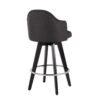 Ahoy - Contemporary Fixed Height Counter Stool Round Chrome Footrest (Set of 2) - Charcoal / Black - Image 4