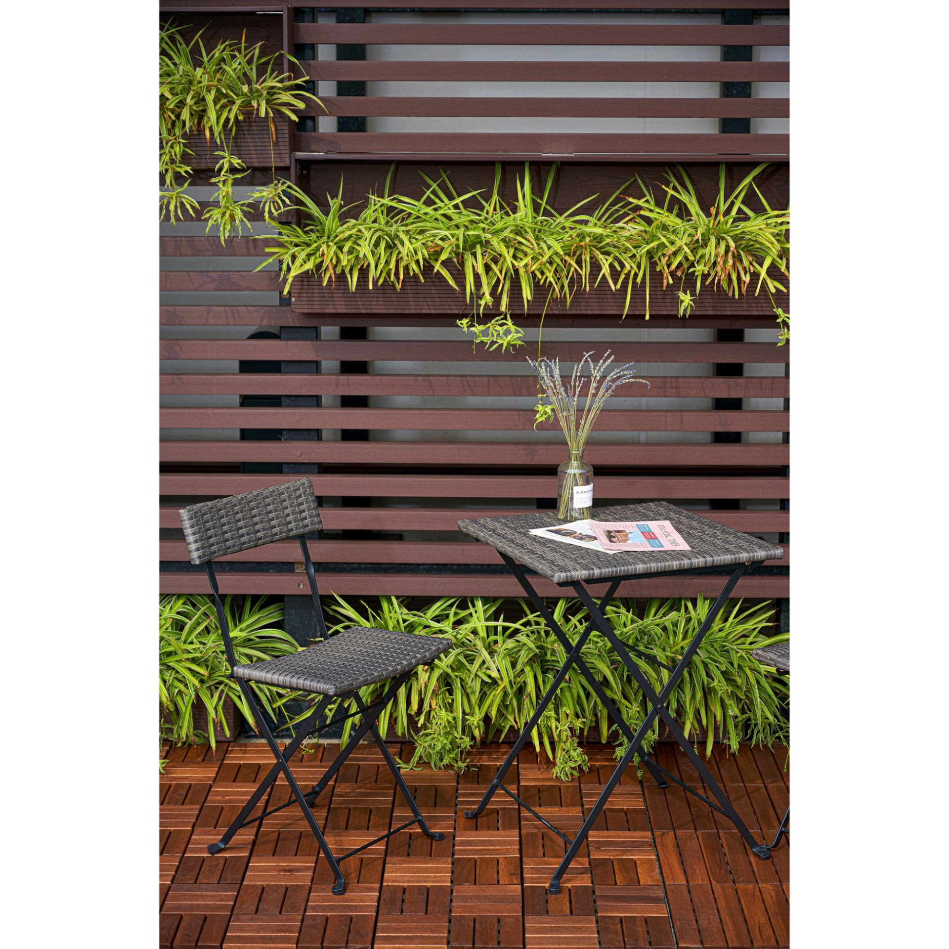 Acacia Wood Interlocking Deck Tiles Checker Pattern, 10 Piece Square Acacia Hardwood Outdoor Flooring For Patio, Bancony, Pool Side - Brown - Image 27