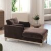Knox - Modern Farmhouse Chaise Lounge Chair - Deep Brown - Image 7