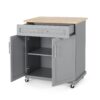 Negley - Contemporary Kitchen Cart With Wheels - Gray - Image 6