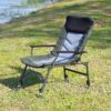 Camping Lounge Chair, Portable Folding Reclining Camping Chair With Adjustable Backrest For Indoor And Outdoor Camping Beach Hiking Fishing - Green / Black - Image 2