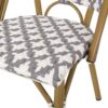 Outdoor Rattan And Aluminum French Bistro Chairs Set Bamboo - White / Gray - Image 11