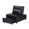 Folding Ottoman Sofa Bed Multi Functional Space Saving Design - Black - Image 7
