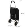 Foldable Shopping Trolley With Wheels And Removable Waterproof Bag - Black - Image 3