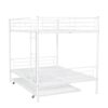 Full Over Full Metal Bunk Bed With Trundle - White - Image 6