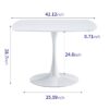 Table Mid-Century Dining Table For 4-6 People With Round MDF Table Top, Pedestal Dining Table, End Table Leisure Coffee Table - White - Image 7