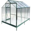 6.3'x8.2'x7' Polycarbonate Greenhouse, Heavy Duty Outdoor Aluminum Walk-In Green House Kit With Rain Gutter, Vent And Door For Backyard Garden - Green - Image 13