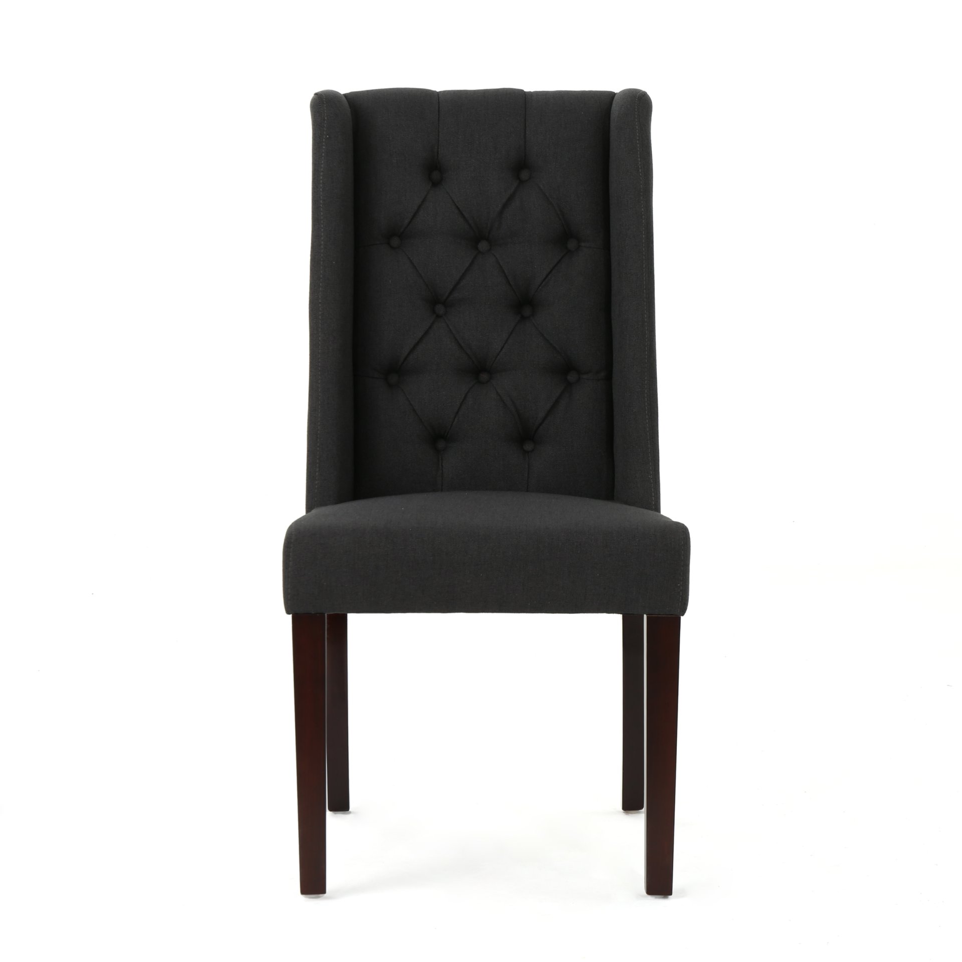 Contemporary Dining Chair (Set of 2) With Tufted Design - Charcoal - Image 7
