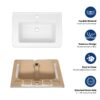 Rectangular Single Vanity Top With 1 Faucet Hole And Overflow, 28 X 19" - White - Image 7