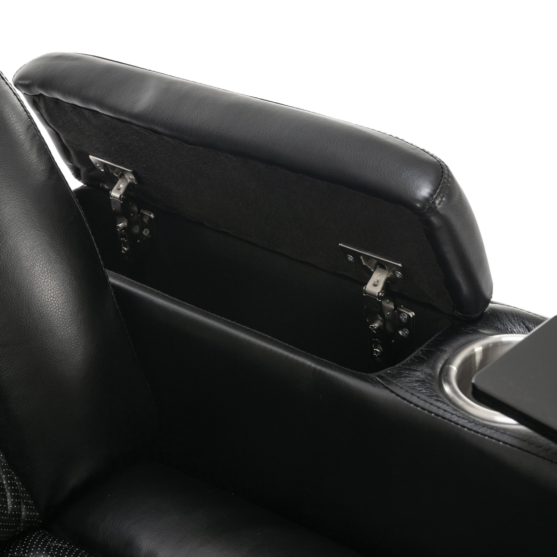 Home Theater Recliner With 270 Degree Swivel, Tray Table, Phone Holder, Cup Holder & USB Port - Black - Image 26