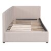Twin Size Upholstered Daybed With 2 Storage Drawers, Sofa Bed Frame No Box Spring Needed - Beige - Image 3