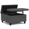 Harrison - Small Square Coffee Table Storage Ottoman - Gray - Image 4