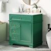 30" Bathroom Vanity With Sink, 1 Tip Out Drawer, 3 Drawers, Door Shelf, Soft Closing Door - Green - Image 6