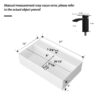 Wall Mounted Rectangular Bathroom Sink With Towel Bar & Overflowfaucet - White / Black - Image 3
