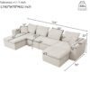 Modern Minimalist Cloud Sectional Couch With Comfy Chaise, U Shaped Modular Sofa - Beige - Image 3