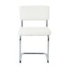 Modern Simple Light Luxury Dining Chair Set With Metal Legs, Teddy Fabric, Bow Design (Set of 4) - White - Image 12