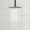 Premium 8" Ceiling Mounted Shower Arm With Flange In Stainless Steel - Matte Black - Image 4