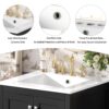 24" Bathroom Vanity With Integrated Undermount Sink, 2 Doors And 1 Drawer, Soft Close Hinges - Black - Image 10