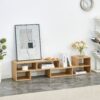 2 Piece Cube TV Stand And L Shaped Entertainment Center With Open Storage And 2 Shelves - Burly Wood - Image 2