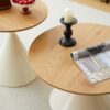 Round Coffee Table - Brown / White - Image 21