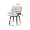 Mid Century Modern Dining Chair 360° Swivel, Ergonomic Design Upholstery, Bentwood Frame, (Set of 2) - Beige - Image 3