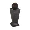 35.5" Tall Column Fountain With LED Lights, Retro Outdoor Decor, Weather Resistant Feature - Dark Brown - Image 7