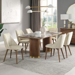 Willene - Ceramic Top Dining Table - Walnut