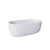 Freestanding Bathtub Resin Stone Soaking Bathtub Solid Surface Modern Tubs With Overflow And Pop-Up Drain - Matte White - Image 11