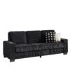Modern Sofa 3 Seater Compressed Couch With Cup Holders - Black - Image 13