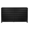 Modern 6 Drawer Solid Wood Dresser With Channel Pulls - Black - Image 2