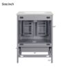 24" Bathroom Vanity With Integrated Undermount Sink, 2 Doors 1 Drawer, Soft Close Hinges, - Gray - Image 11