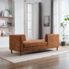 Wide Modern Double Sided Upholstered Chaise Lounge - Caramel - Image 10