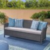 Thalassa - Outdoor 3 Seater Sofa With Water Resistant Cushion - Gray / Black - Image 2