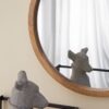 Circle Wall Mirror With Wooden Frame, Wall Mirror For Living Room - Brown - Image 6
