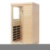 Hemlock Mini 1 Person Far Infrared Door On The Left Of The Indoor Sauna Room - Natural - Image 6