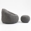 Bedding Bean Bag Sofa Chair High Pressure Foam Bean Bag Chair Adult Material With Padded Foam Padding Compressed Bean Bag With Footrest - Gray - Image 18