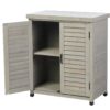 Potting - Bench With Storage Cabinet And Metal Table Top For Outdoor Patio, Garden Furniture Workstation - Gray - Image 16