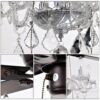 52" Crystal Shade Ceiling Fan Lamp, 3 Speed, 4 Timing, 5 Reversible Blades Crystal Ceiling Fan, 5 Pieces X E12 (No Include Bulb), Hand Pull Chain - Matte Black - Image 16