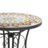 Vibrant French Country Round Ceramic Outdoor Side Table Ceramic Tile - Black - Image 8