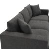 Modern Sectional Sofa, L-Shaped Couch Set With 2 Free Pillows, 4 Seat Polyester Fabric Couch Set With Convertible Ottoman - Dawn Gray - Image 10