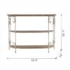 3 Tiered Wooden Shelving Unit With Ornate Iron Frame - Multicolor - Image 8