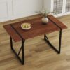 Industrial Rectangular Color Wood Grain Dining Table For 4 - 6 People, Kitchens, Patios, Dining Rooms - Walnut - Image 4