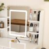 Elegant LED Mirror Vanity Dressing Table With Adjustable Lights, Drawers & Storage - White - Image 8