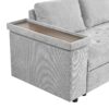 L Shaped Couch With Pull Out Bed And Storage Sectional Sleeper Sofa With Hidden Storage, Wide Armrest With Storage, For Living Room, Apartment, Bedroom, Office - Light Gray - Image 11